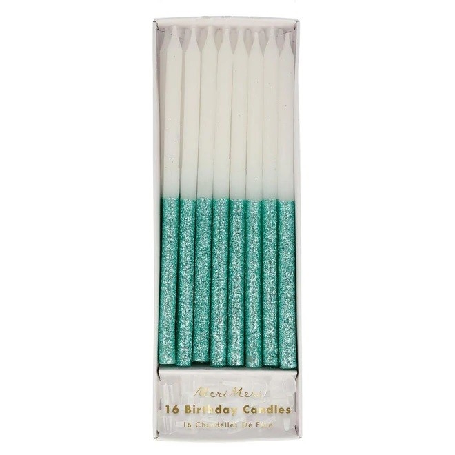 Chandelles de fête - 1/2 turquoise