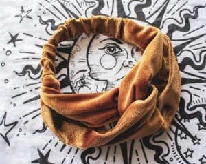 BANDEAUX VELOURS ÉLASTIQUE - SABLE-OCRE