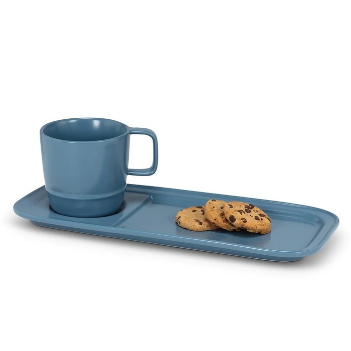 Duo tasse et assiette dessert bleu