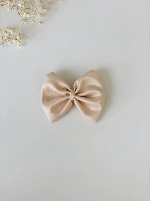 Boucle sur pincette - Beige Satiné