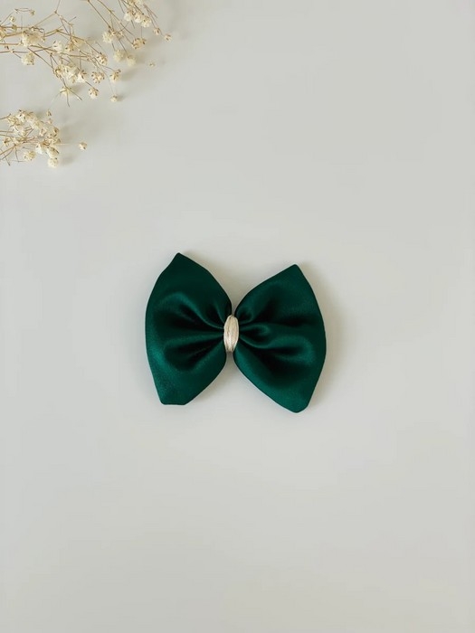 Boucle sur pincette - Vert Satiné