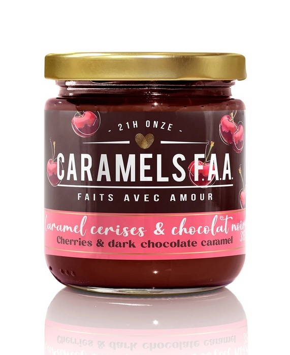 Caramel cerises et chocolat noir