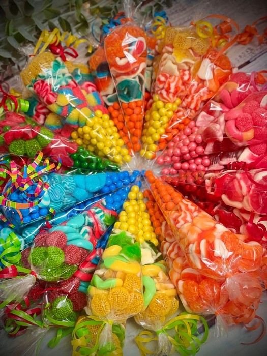 Petit cônes bonbons - Orange et Bleu