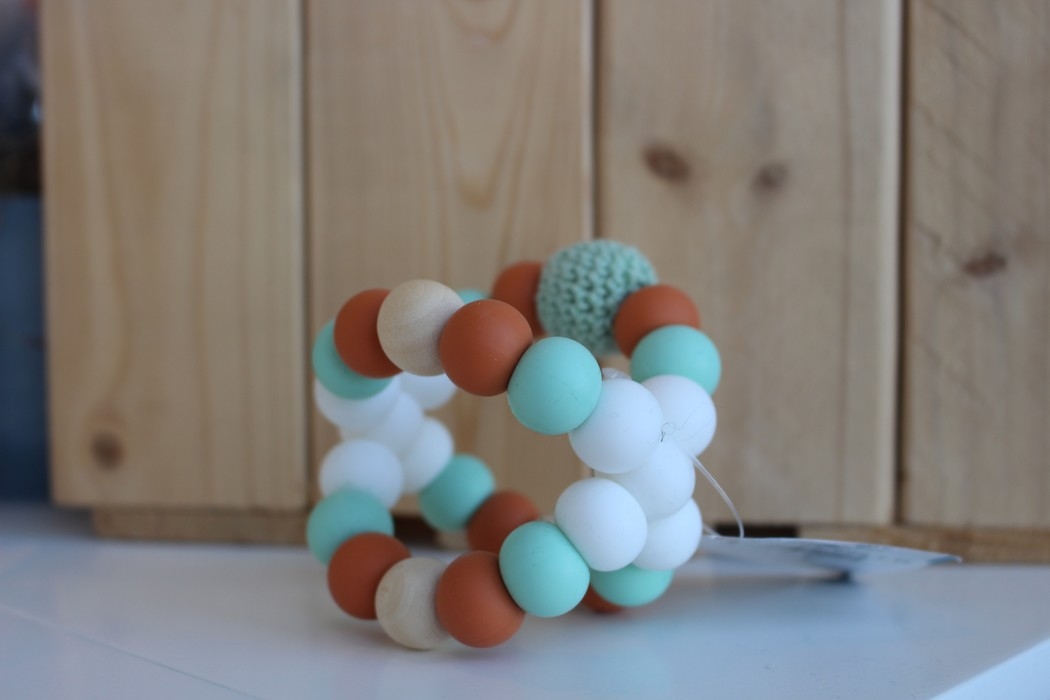 Balle sensorielle - Turquoise et blanc