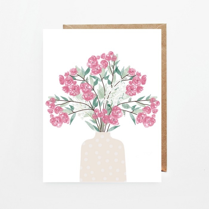 Cartes souhaits - Bouquet fleurs