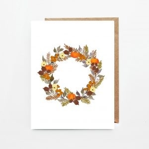 Cartes souhaits - Couronne d'automne