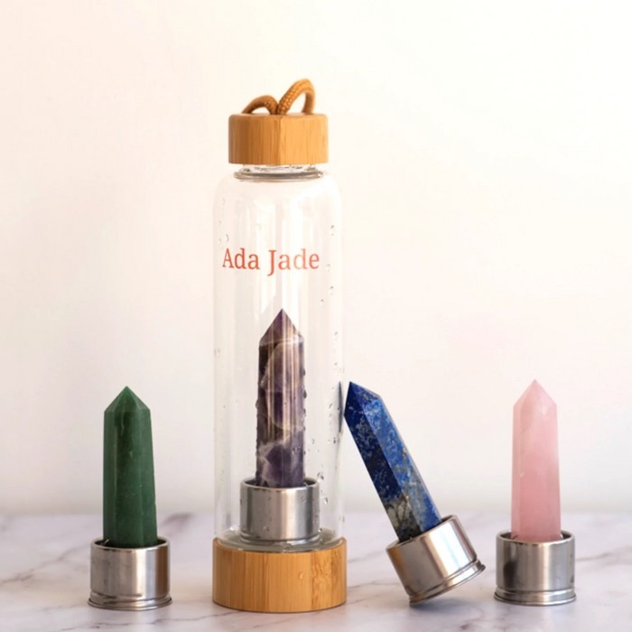 Bouteille d'eau bamboo - Quartz Rose