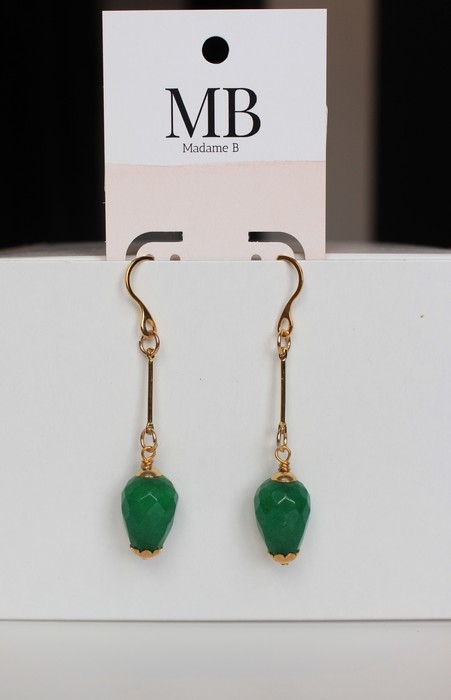 Boucle d'oreilles - Agate, inox