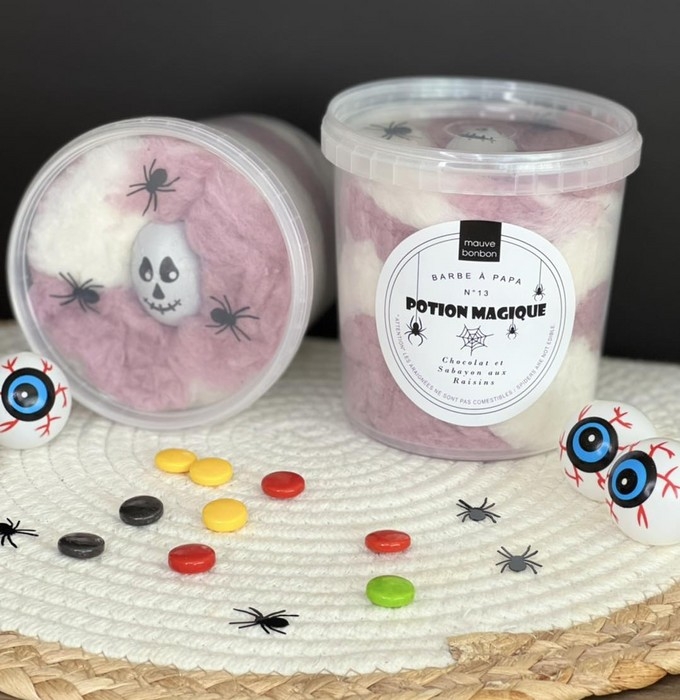 Barbe à papa Halloween - Chocolat et Sabayon aux raisins