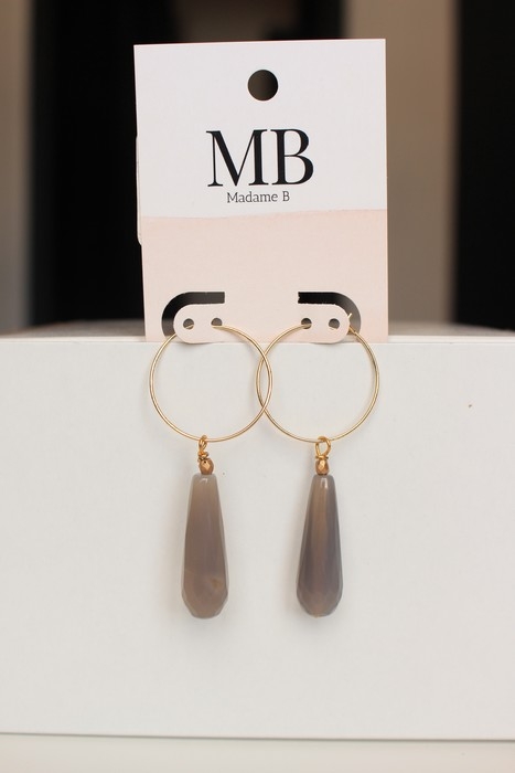 Boucle d'oreilles - Agate, verre