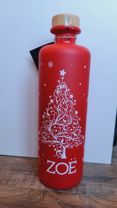Bouteille Noël Huile ZOË - Huile D'olive Extra Vierge - Rouge