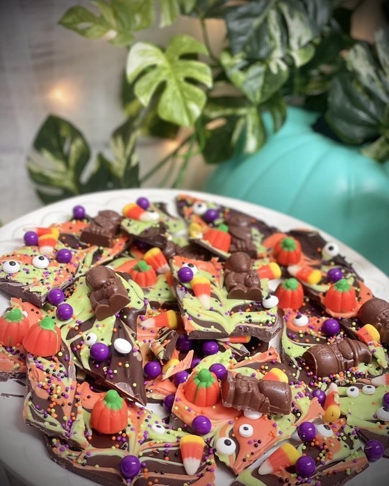 Barres éclatées halloween - chocolat au lait