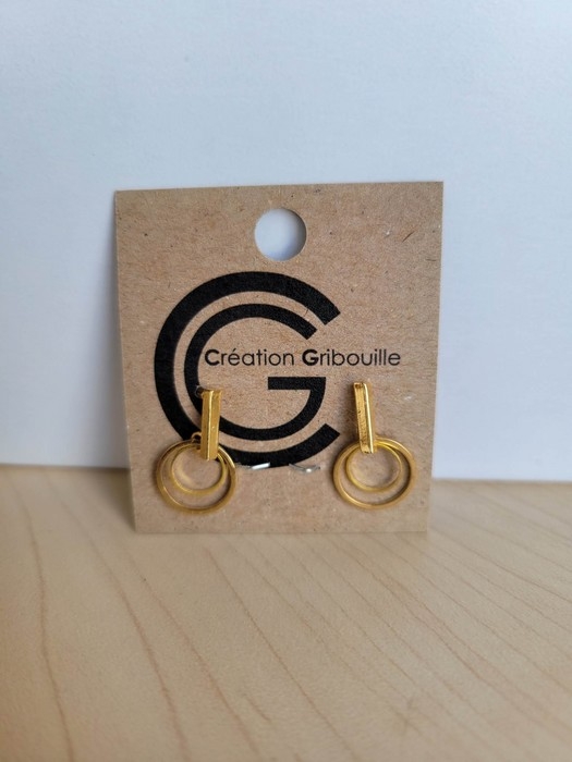 Boucles d'oreilles avec ronds - or