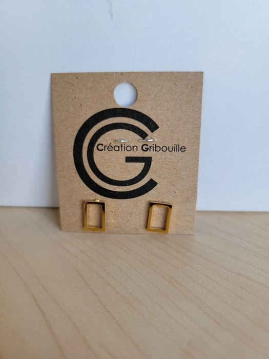 Boucles d'oreilles avec carré - or
