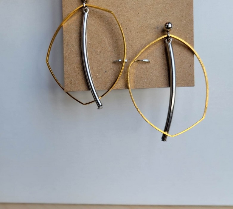Boucles d'oreilles symétrique - or/argent
