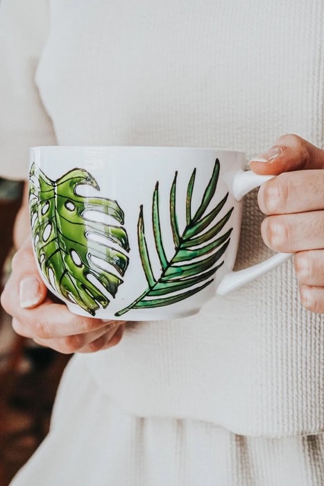 Tasse porcelaine - Botanique