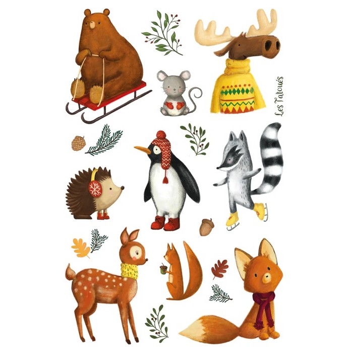 Tatouages temporaires - Animaux d'hivers