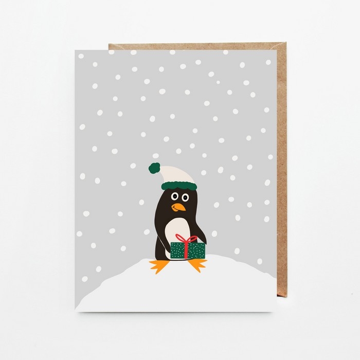 Carte souhaits - Petit pinguoin