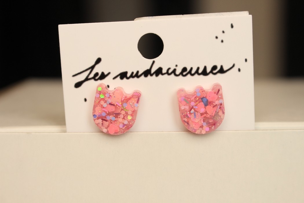 Boucle d'oreille - rose