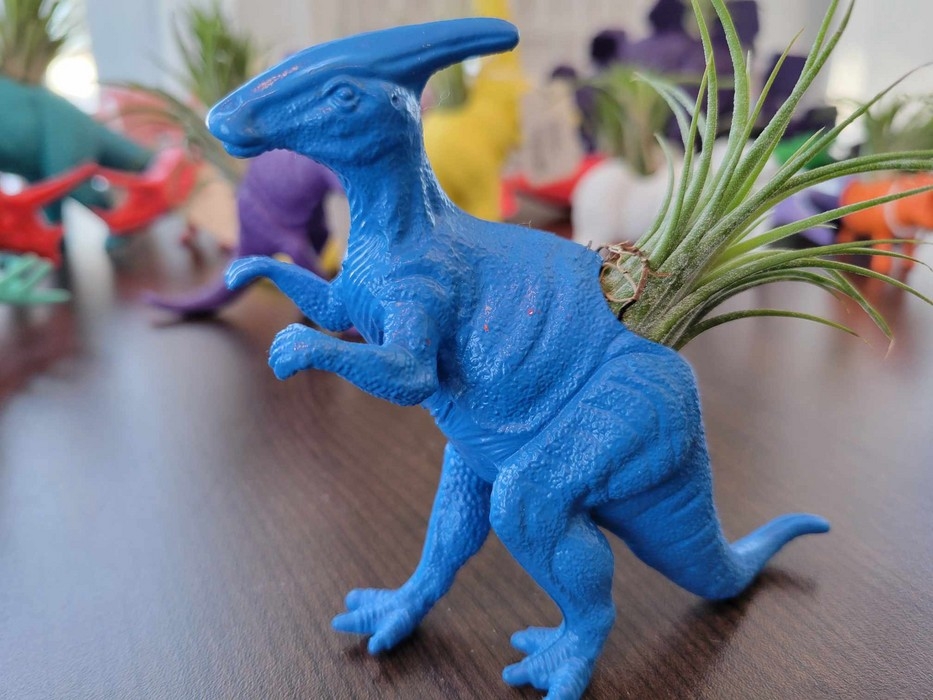 Petite jardinière - Parasaurolophus bleu