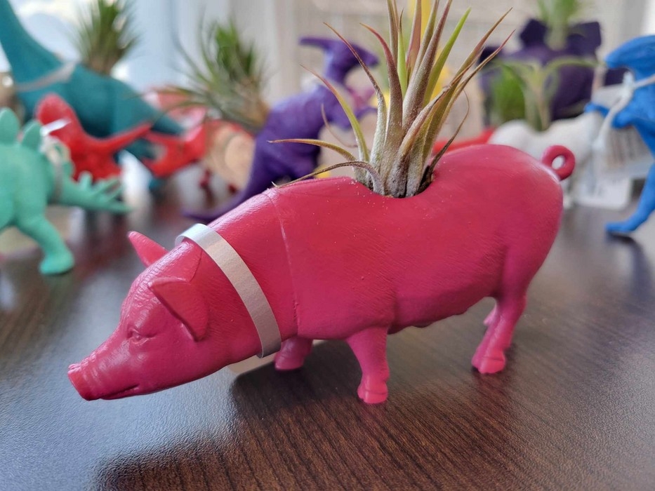 Petite jardinière - Cochon rose pâle