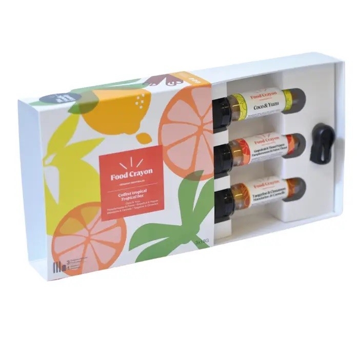 Food Crayon Coffret Tropical - Noix de coco, Pamplemousse & Poivre, Mandarine & Cannelle