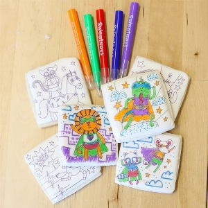 Biscuits à colorier - Ensem. de 6 - Super Héros Animaux