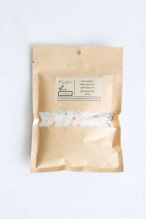 Sel de bain - Pétale de rose, géranium et ylangylang