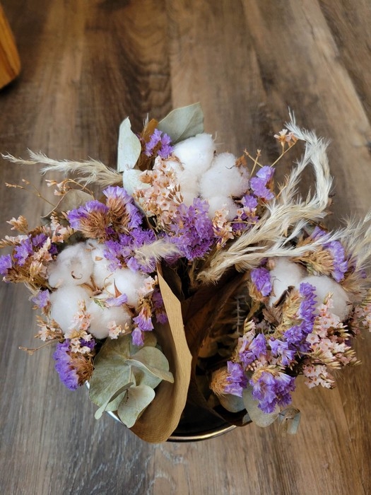 Petit bouquet fleur de coton - Mauve