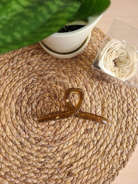 Grosse pince à cheveux - Taupe transparente
