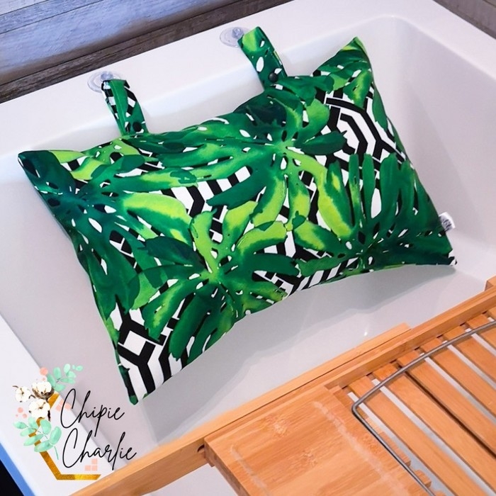 Coussin de bain - Monstera Noir