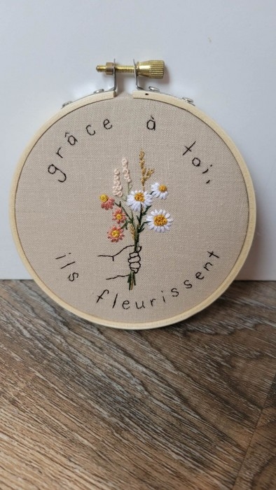 Broderie Fin d'année - Grâce à toi ils fleurissent