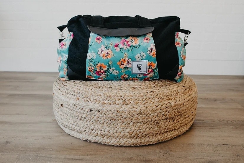 Sac à couches -  Sac Bandouillères - Floral Turquoise