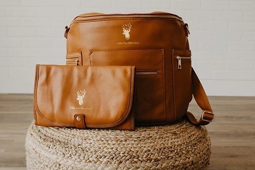 Sac à couches en cuir - Tan