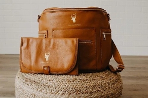 Sac à couches en cuir - Tan