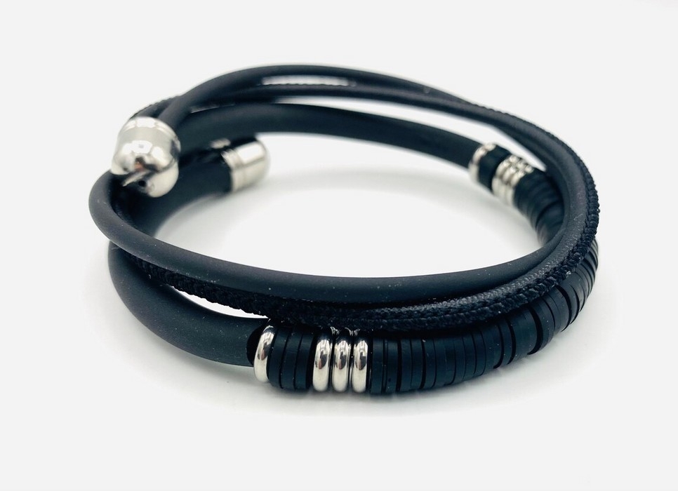 Bracelet Homme - A - Noir Heishi