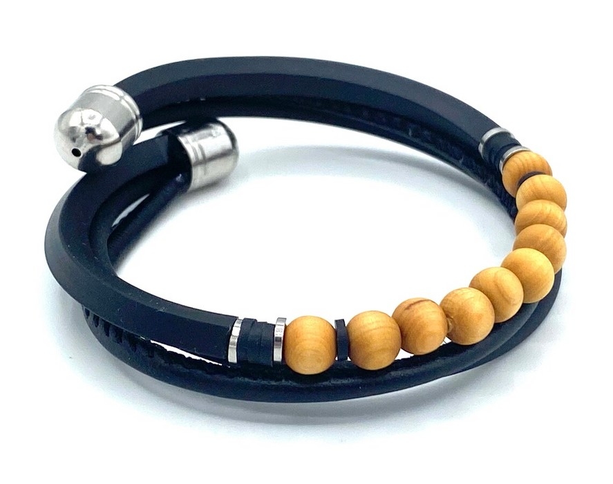 Bracelet H Femme - Bois de santal