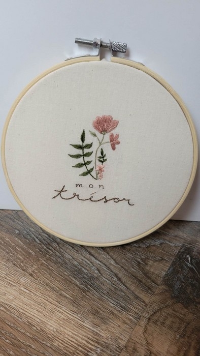 Broderie - Mon trésor avec fleur