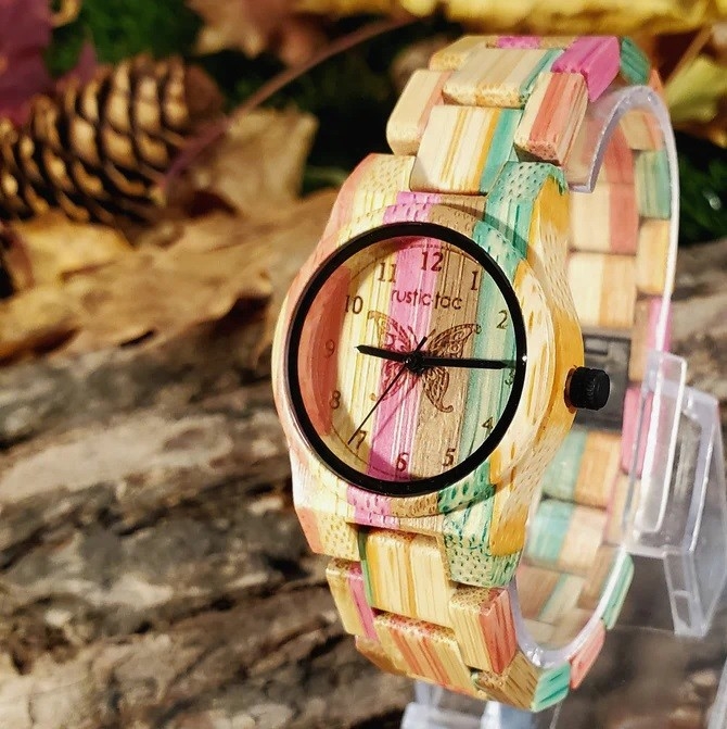 Montre en bois pour femmes - RAINBOW