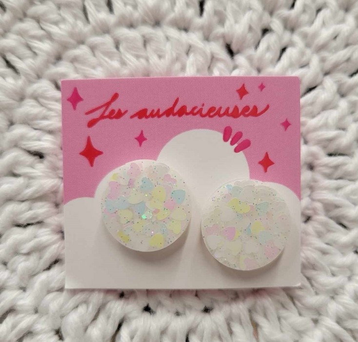 Boucles d'oreilles - Gabrielle en blanc