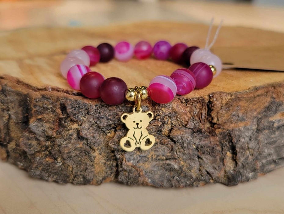 Bracelet enfant - Ourson fushia
