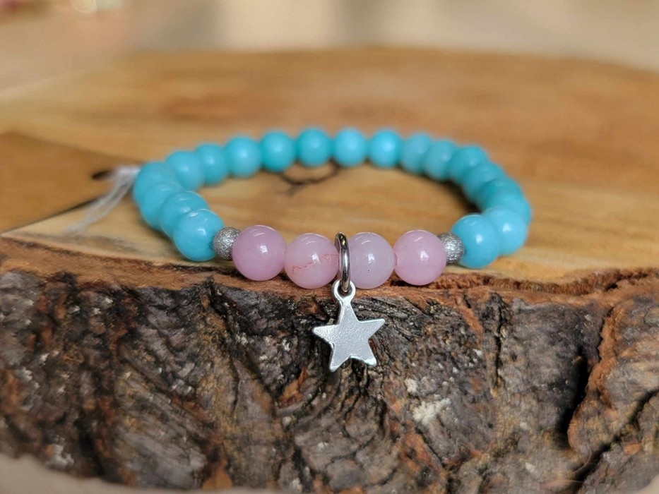 Bracelet enfant - Étoile pastel turquoise