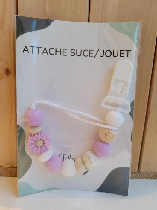 Attache suce - Fleur mauve pâle