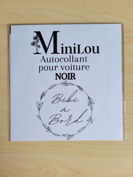 Autocollant Voitures Noir - Bébé à Bord Feuilles