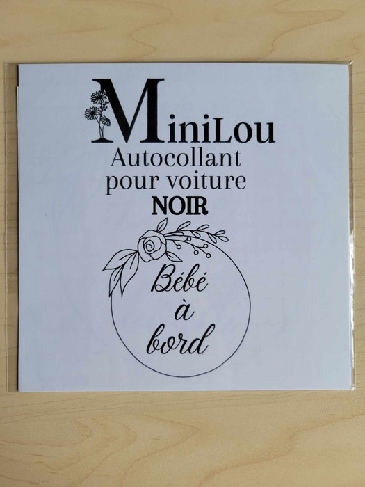 Autocollant Voitures Noir - Bébé à Bord Fleur