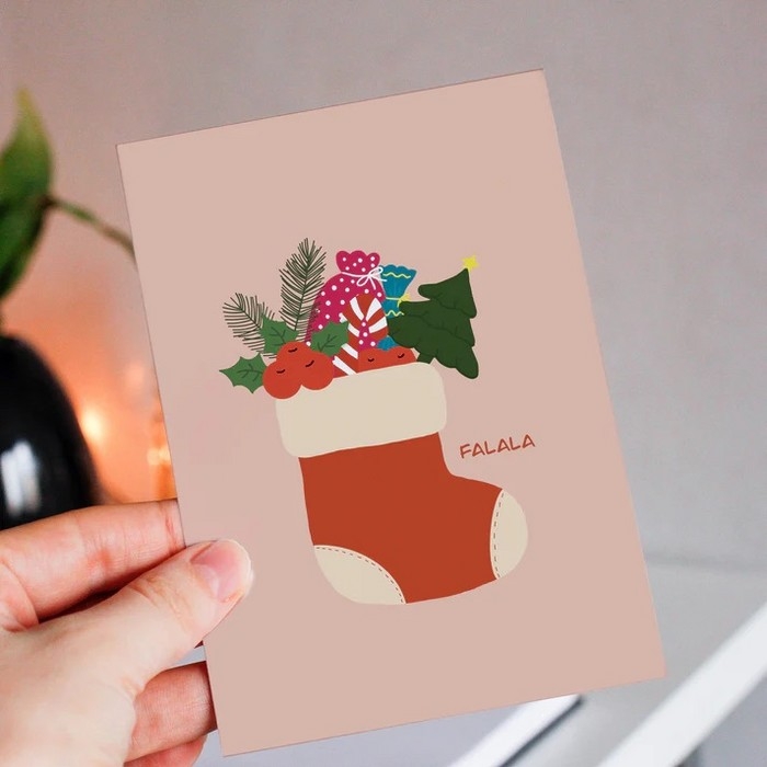 Carte de Noël - Bas de Noël