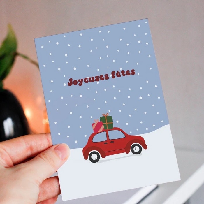 Carte de Noël - Petite voiture