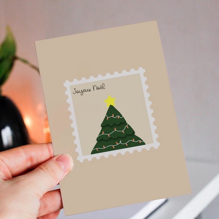 Carte de Noël - Timbre