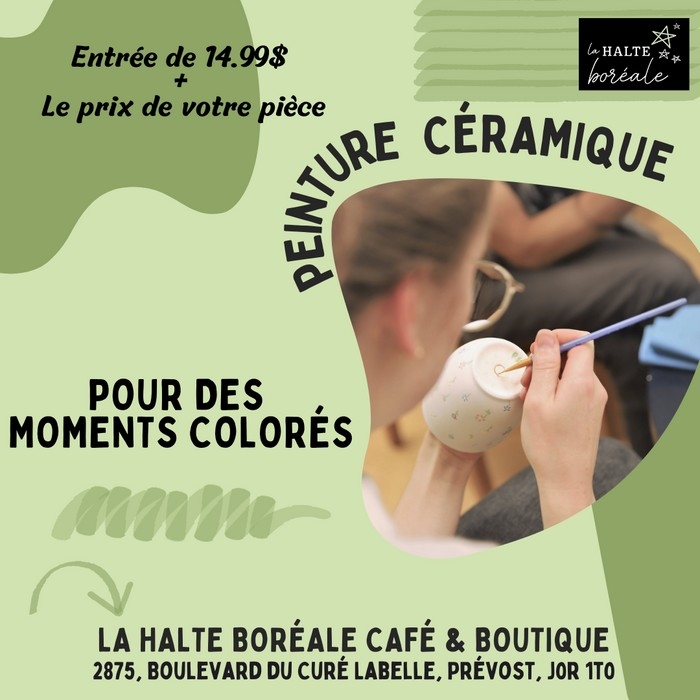 Prix d'entrée pour votre activité de peinture céramique