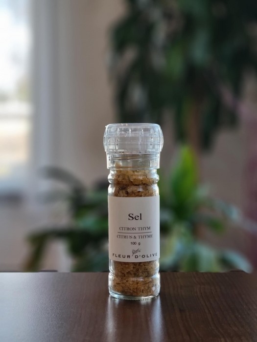 Épices avec moulin - Sel Citron et Thym